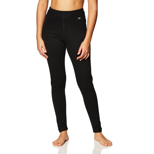 Duofold Women's Mid Weight Wicking Thermal Leggings, Black, Small