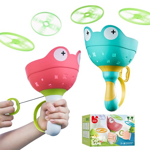 Obsiusfb 2-Pack Flying Disc Launcher Toy for Kids - Fun Outdoor Toys with 12 Discs, Backyard & Spring Outdoor Games, Fun & Safe Yard Toys for Children's Active Play