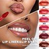 3 Colors Peel Off Matte Lip Tint，Lip Tattoo Peel Off，Natural Peel Off Lip Stain Lip Liner, Long-Lasting Waterproof & Transfer Proof Nude Lip Gloss，Lip Makeup Gift For Women (#01#02#03)