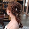 BARTOSI Starfish Hair Clips Silver Pearl Hair Barrettes Crystal Hair Pin Bride Wedding Hair Pieces Mermaid Hair Accessories for Women and Girls (Pack of 2)