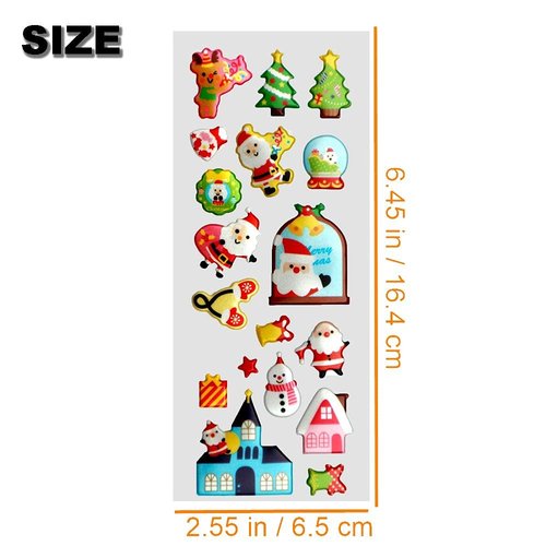 Creammuffin Stickers Party Supplies Kits for Toddlers, Children 3D Puffy Christmas Stickers