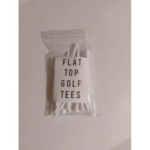 Golf Gag Gift Flat Top Golf Tees - White - Fun Prank - Fun Joke - 20pcs - 2 3/4 - Great for White Elephant