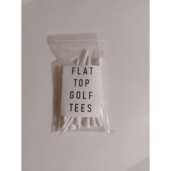 Golf Gag Gift Flat Top Golf Tees - White - Fun Prank - Fun Joke - 20pcs - 2 3/4 - Great for White Elephant