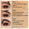 3Pcs Eyebrow Tattoo Pen,Waterproof 4 Point Eyebrow Makeup Pencil,Microblading Eye Brow Pencils for Women,Lasting Smudge-proof Highly Pigmented Brow Pen with 24Pcs Eyebrow Stencils(Black)