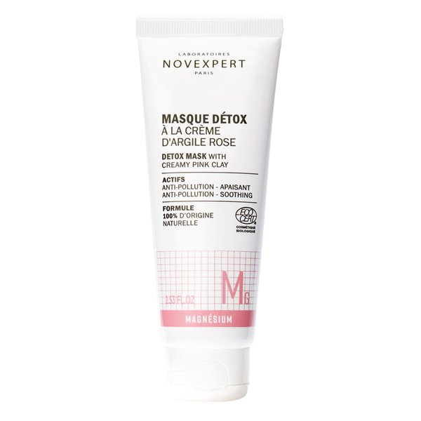 Novexpert Detox Mask With Creamy Pink Clay - Cleanses Facial Pores From Impurities And Excess Oil - Skin Feels Fresh And Oxygenated Instantly - Hypoallergenic - Vegan - All Skin Types - 2.53 Oz