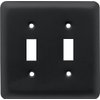 Franklin Brass Stamped Round (1-Pack) Decorative Light Switch Cover Matte Black 2-Gang Wall Plate Double Switch/Toggle Plate Covers Electrical Outlet Covers W10246-FB-C