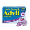 Advil Junior Strength Chewable Ibuprofen Pain Reliever and Fever Reducer, Children's Ibuprofen for Pain Relief, Grape - 24 Tablets