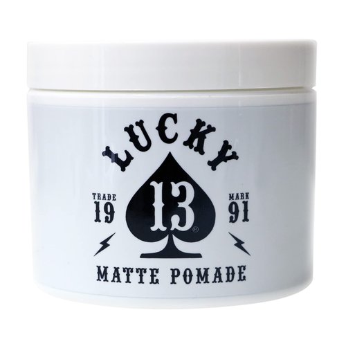 Lucky 13 Barber Supplies Matte Hair Pomade | Water-Based | High Hold | Matte Finish | Tobacco Vanilla Scent, 4oz
