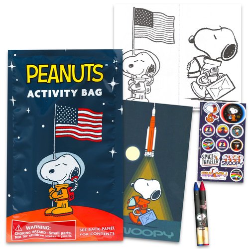 Peanuts Charlie Brown Mini Party Favors Set for Kids - Bundle with 24 Mini Snoopy Charlie Brown Play Packs with Coloring Pages, Stickers and More | Snoopy Birthday Party Supplies