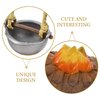 TOYANDONA 1 Set Dollhouse Stove Kitchen Furniture Miniature Hanging Stove Tea Kettle, Fairy Garden Camping Accessories Pretend Play Toys Bonfire Figurine Micro Landscape