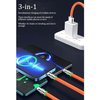 Seadiquiet Orange 3 in 1 Multi USB Cable 100W Multi Charger Cable Fast Charging Cable Fast and Stable Charging to Various Mobile Phones with Type-C/Android/Charging Ports(2m/78.7inch)