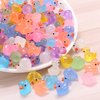 Doanpusi 100 Pcs Mini Ducks Glitter Tiny Small Ducks to Hide Plastic Resin Anime Figure for Dollhouse Landscape Home Dcorations Glitter