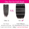 Full Head Straight Human Hair Clip ins for Black Women 14 Inch 180g Soft Brazilian Straight Hair Clip In Hair Extensions Thick Ends Natural Color 10Pcs/Set with 32 clips
