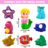 Color Changing No Hole Bath Toys for Toddlers Kids, Color Change Rubber Animal Toys with Bath Book & Drying Bag, Mermaid Bath Toys Water Toys Floating Fish Toys Dinosaur Toys for Bathtub Pool