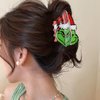 Christmas Hair Claw Clips for Women, Green Christmas Hair Clips Cute Xmas Hat Design Holiday Acrylic Hair Clamp Clips Nonslip Hair Barrette Clips Xmas Hair Accessories Cute Styling Jaw Clips 1Pcs
