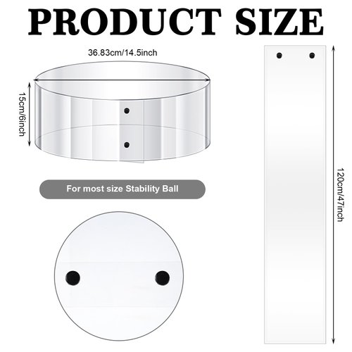 Wenqik 3 Pcs Exercise Ball Stand Holder 14.5 Inch Plastic Yoga Ball Base Stability Ball Fitness Ball Display Stand Medicine Therapy Ball Carrier Storage Stackers(Clear)