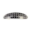 Black White curved barrette hair clip accessory 3.5 inches long circles rings pattern