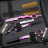 Professional Hair Cutting Scissors Set with Razor Comb Case,Hair cutting shears Hair Thinning shears with rose handle (5.5 inches)