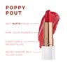 FLOWER BEAUTY Petal Pout Velvet Lip Color | Soft Matte and Cream Finish | Rich Color with Healthy Antioxidants to Nourish, Condition and Protect Lips - Poppy Pout (Pack of 3)