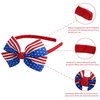 MEEDEE Fashion American Flag Bow Headband Bowknot Headband Big Bow Grosgrain Ribbon Hair Hoop Headband for Girls Toddlers Girls Kids Party Cosplay Costume Headwear Makeup Handmade Hair Band