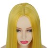 Swiking Yellow Long Straight Wigs for Women Middle Part Heat Resistant Full Wigs Cosplay Party Halloween and Daily Use