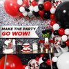 ALL-IN-1 Red Black and White Balloon Arch Kit for Red and Black Birthday Party Decorations – Red and Black Balloons for White Black and Red Balloon Garland Kit – Graduation Black and Red Balloons