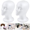 CHIVENIDO Styrofoam Wig Head - 2PCS Female Foam Mannequin Head Stand and Holder for Style, Model and Display Hair, Hats and Hairpieces, Mask for Home, Salon and Travel