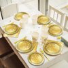 96 PCS Gold Birthday Tableware Set for Golden Themed Happy Birthday Party Supplies Golden Diamond Dinner Plates Gold Napkins Forks for 24 Guests Men Women Anniversary Engagement Wedding Party Favors