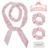 Eco-Fused Hair Curler Headband Set - Long Velour Hair Wrap Curling Ribbon You Can Sleep In - Soft Heatless Styling Tool Kit - Comes With Hair Clip and Scrunchies - For Women Girls