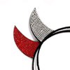 ELEARD Halloween Devil Horn Headband for Women Red Silver Rhinestone Devil Horns Halloween Party Costume Headband Hair Accessories