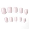 AddFavor Short Press on Nails Short Square Round Fake Nails Glossy Full Cover Acrylic Artificial Glue on Nails for Women, 240pcs/pack Light Pink Nails, Sticky Tabs, Nail File