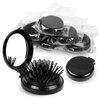 20 Pack Folding Travel Mirror Hair Brushes Round Folding Pocket Hair Brush Mini Hair Comb Compact Travel Size Hair Massage Combor Women and Girls (Black)