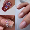 3D Nails Art Metal Charms Gold Nail Micro Caviar Beads Nail Studs for Women Rivet Nail Art Jewels Decoration Pixie Crystal for Nails Rhinestones Kit Professional Manicure Supplies