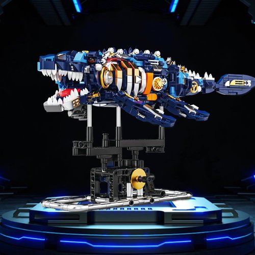 RiceBlock Sea Dinosaur Crossing Ocean World Building Set, Mosasaurus Building Toys for Kids and Adults, A Toys Compatible with Lego Sets for Boys Age 8-12, 785 Pieces