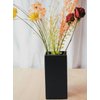 Serene Spaces Living Set of 2 Square Matte Black Ceramic Vase – Modern Black Square Vase Adds a Sleek Look to Any Space, Use for Home Décor, Event Centerpieces and Much More, 3” SQ x 6” H