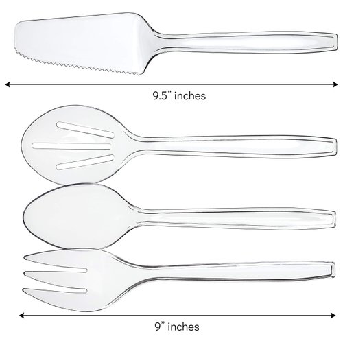 Plasticpro Clear Serving utensils (24, Serving Utensils Set)