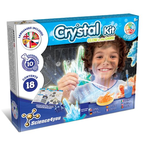 Science4you Crystal Making Kit for Kids - Grow Glow in The Dark Crystals, Growing Kit for Kids with 10+ Experiments, Science Kit, Geology Stem Toy, Gift for Boys and Girls Age 8-12