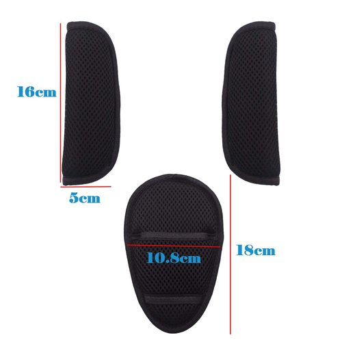3 Pack Car Seat Strap Covers and Crotch Pad Combo for Baby Stroller, Soft Seat Belt Strap Covers Universal for Newborns Infants Kids Child, Pushchair Seat Belt Covers(Black)