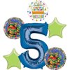 Anagram TMNT Mayhem 5th Birthday Party Supplies Foil Balloon Bouquet Decorations, BQ_4191