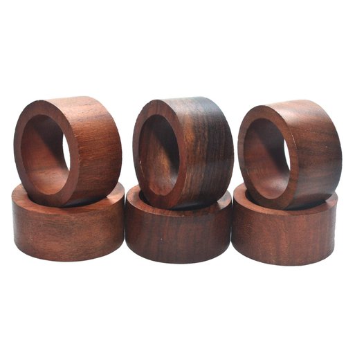 Napkin Rings Set of 12, Wooden Napkin Rings Artisan Crafted in India, Tabletop Decor