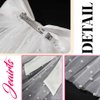 Jeairts Wedding Bow Veil White Pearl Hair Clip Tulle Bridal Hair Bow with Clip Bachelorette Party Accessories for Women and Girls