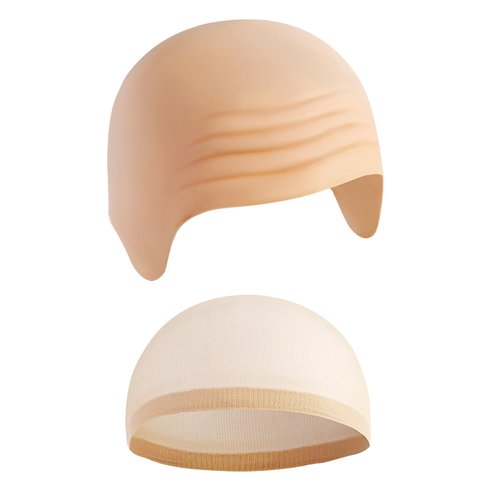 2 PCS Bald Caps Halloween Latex Bald Head Wig Cap Makeup Costume Accessories Adult Cosplay Party Supplies