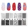 WOKOTO 6Pcs Fourth of July Nail Stamping Plates for Nail Art Stamping Plates Independence Day Nail Plates for Women Nail Art Design Stamp Plates American Flag Nail Stamp Plates Nail Templates