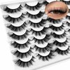 Yasnai Cat Eye Lashes False Eyelashes Fluffy Volume Lashes Wispy Fake Lashes Natural Eyelashes 14 Pairs Pack 9D
