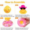 wonuu Pink Car Accessories Rubber Duck Decoration Dashboard Car Ornament with Swim Ring Necklace Mini Cowboy Hat and Sunglasses