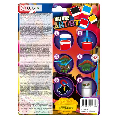 Nature Artist Dinosaur Painting Kit - Fridge Magnet Painting Set. Colorful Arts and Crafts for Kids. Paint Your Own Educational Toys, Ideal Dinosaur Party Favors and Party Bag Toys for Boys & Girls