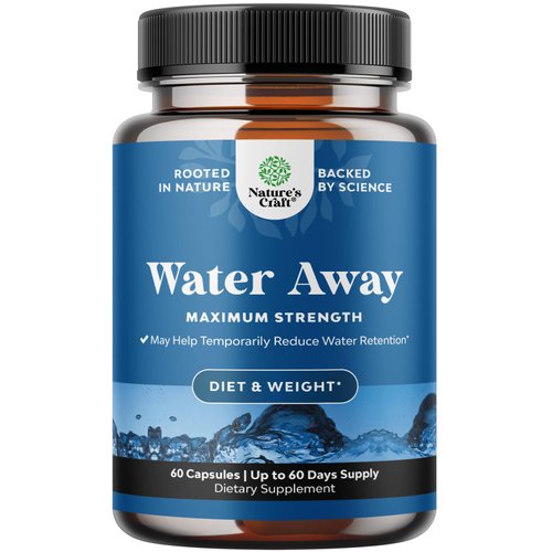 Natural Diuretic Water Away Pills Vitamin B6 Potassium &amp; Dandelion Root Extract Water Retention A...