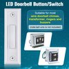 Lighted Doorbell Button, Wired Door Bell Push Button LED Door Chime, Wall Mounted Doorbell Switch Garage Doorbell Button (White, White Light)
