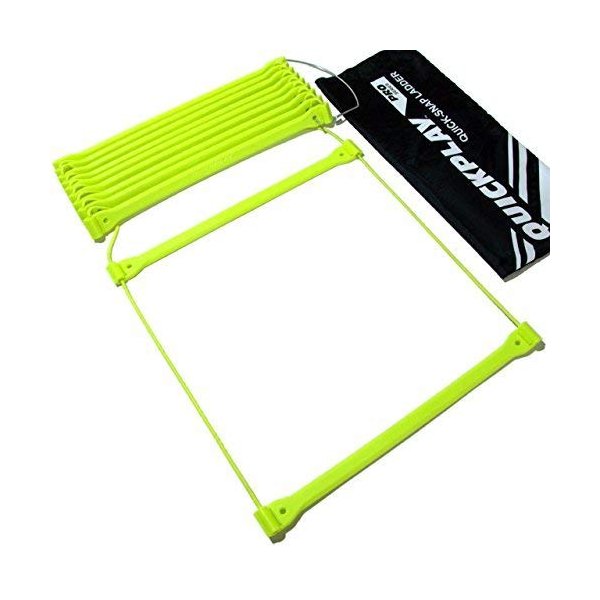QuickPlay PRO No Tangle Agility Ladder with Quick Lock Adjustable Flat Rungs + Carry Bag (11-Rung) Multi-Sport Speed Ladder/Training Ladder