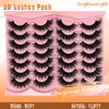 loladook Cat Eye Lashes Mink Fluffy Strip Lashes Pack C Curl Natural Flase Lashes Wispy 3D Long Fake Eyelashes Strips Faux Mink Lashes Bulk